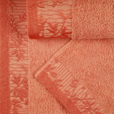 Wisteria Cotton Medium Weight Floral Jacquard Border 8 Piece Towel Set