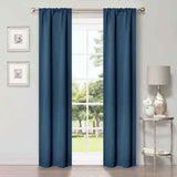 Solid Room Darkening Rod Pocket Blackout Curtain Panels, Set of 2