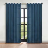 Classic Modern Solid Room Darkening Blackout Curtain Panels, Set of 2