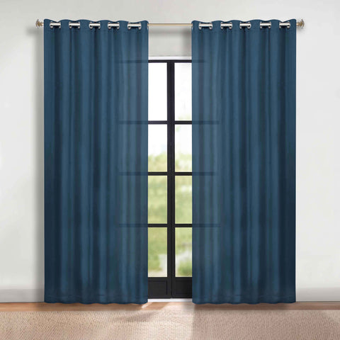 Classic Modern Solid Room Darkening Blackout Curtain Panels, Set of 2