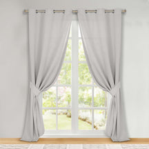Classic Modern Solid Room Darkening Blackout Curtain Panels, Set of 2