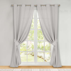 Classic Modern Solid Room Darkening Blackout Curtain Panels, Set of 2