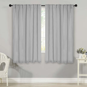 Solid Room Darkening Blackout Curtain Panels, Back Tabs, Set of 2