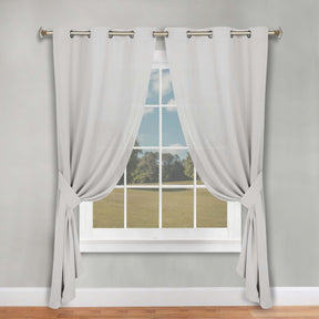 Classic Modern Solid Room Darkening Blackout Curtain Panels, Set of 2