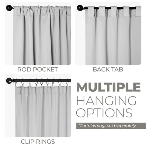 Blackout Window Curtains Solid Room Darkening Back Tab Set of 2