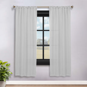 Solid Room Darkening Rod Pocket Blackout Curtain Panels, Set of 2