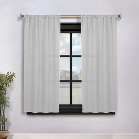 Solid Room Darkening Rod Pocket Blackout Curtain Panels, Set of 2