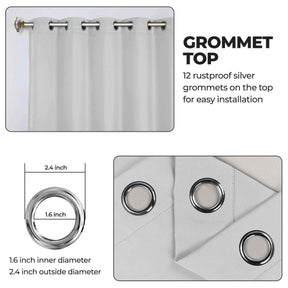 Classic Modern Solid Room Darkening Blackout Curtain Panels, Set of 2