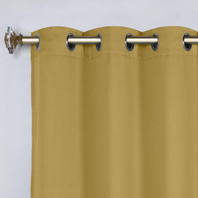 Classic Modern Solid Room Darkening Blackout Curtain Panels, Set of 2