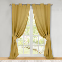 Classic Modern Solid Room Darkening Blackout Curtain Panels, Set of 2