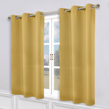 Classic Modern Solid Room Darkening Blackout Curtain Panels, Set of 2