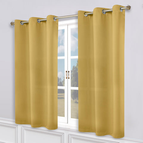 Classic Modern Solid Room Darkening Blackout Curtain Panels, Set of 2