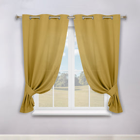 Classic Modern Solid Room Darkening Blackout Curtain Panels, Set of 2