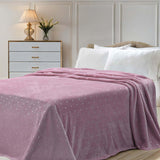 Fleece Plush Medium Weight Fluffy Soft Decorative Polka Dot Blanket