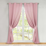 Classic Modern Solid Room Darkening Blackout Curtain Panels, Set of 2