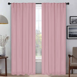 Blackout Window Curtains Solid Room Darkening Back Tab Set of 2