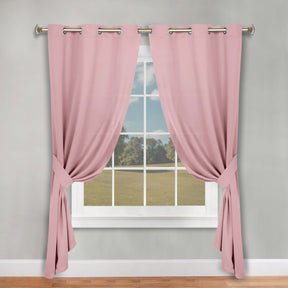 Classic Modern Solid Room Darkening Blackout Curtain Panels, Set of 2