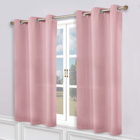 Classic Modern Solid Room Darkening Blackout Curtain Panels, Set of 2