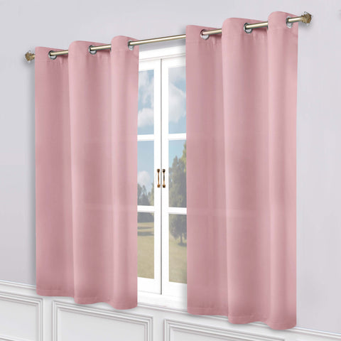Classic Modern Solid Room Darkening Blackout Curtain Panels, Set of 2