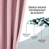 Solid Machine Washable Room Darkening Blackout Curtains, Set of 2