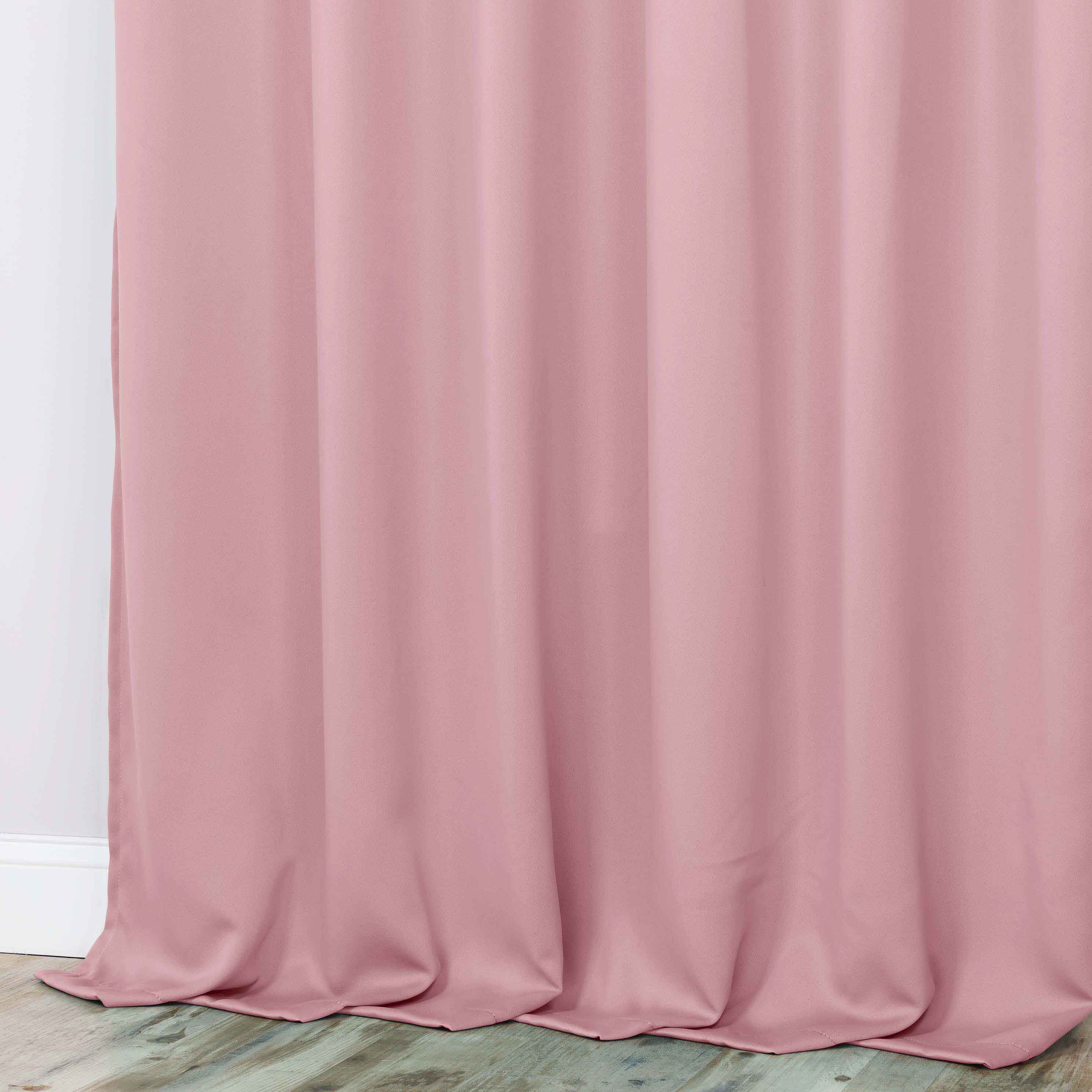 Classic Modern Solid Room Darkening Blackout Curtain Panels, Set of 2