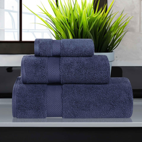 3 Piece Zero Twist Cotton Towels Soft Absorbent