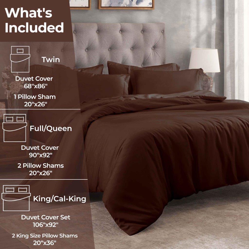 Egyptian Cotton 300 Thread Count Solid Luxury Duvet Cover Set