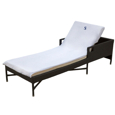 Cotton Monogrammed Patio Chaise Lounge Chair Cover