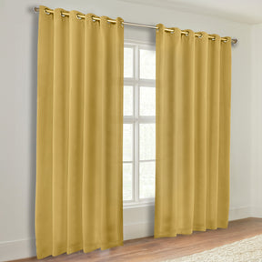 Classic Modern Solid Room Darkening Blackout Curtain Panels, Set of 2