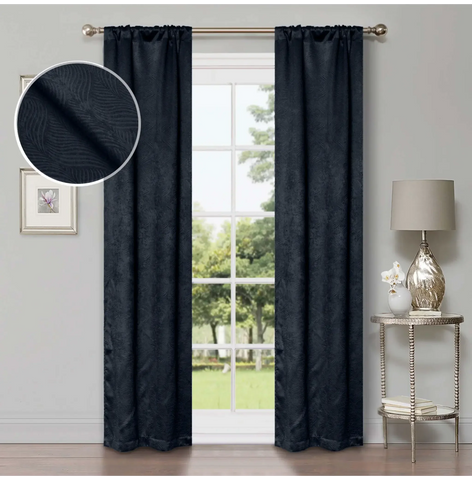 Blackout Window Curtains Waverly Geometric Room Darkening Washable Set of 2