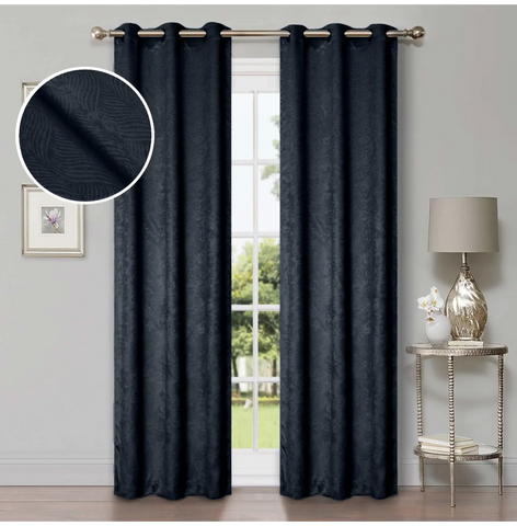 Blackout Window Curtains Waverly Geometric Room Darkening Washable Set of 2