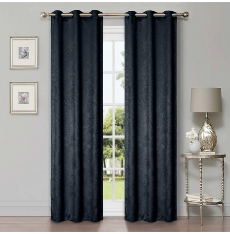 Blackout Window Curtains Waverly Geometric Room Darkening Washable Set of 2