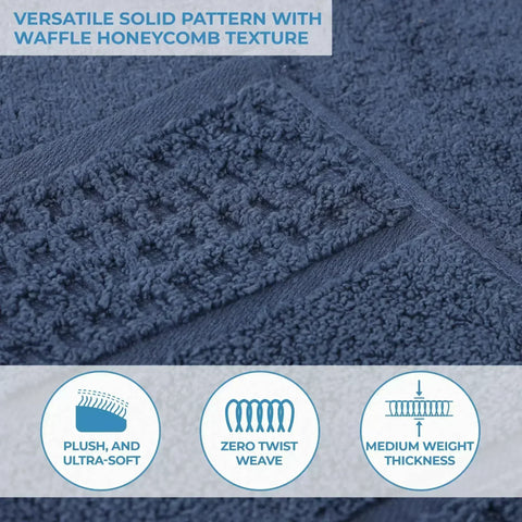 Napa Zero-Twist Cotton Waffle Face Towel Set 12 Piece