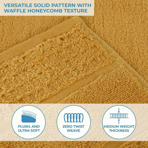 Napa Zero-Twist Cotton Waffle Face Towel Set 12 Piece