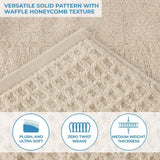 Napa Zero Twist Cotton Solid Waffle Honeycomb Hand Towel Set of 6