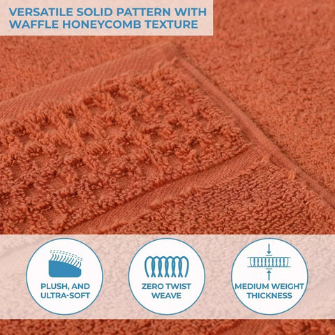 Napa Zero Twist Cotton Solid Waffle Honeycomb 3 Piece Towel Set