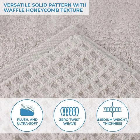 Napa Zero-Twist Cotton Waffle Face Towel Set 12 Piece