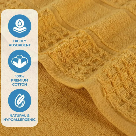 Napa Zero Twist Cotton Solid Waffle Honeycomb 8 Piece Towel Set
