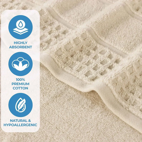 Napa Zero Twist Cotton Solid Waffle Honeycomb 8 Piece Towel Set