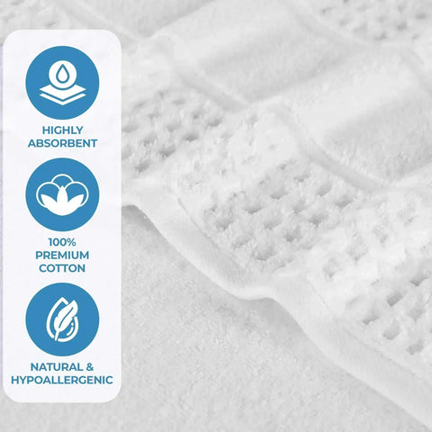 Napa Zero-Twist Cotton Waffle Face Towel Set 12 Piece