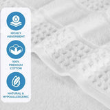 Napa Zero Twist Cotton Solid Waffle Honeycomb Hand Towel Set of 6