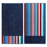 Nautical Stripe Oversized Cotton Beach Towel Set of 2 Piece