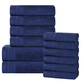 Cotton Waffle Border Towel Set 12-Piece - Honeycomb