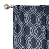 Ribbon Trellis Washable Room Darkening Blackout Curtains, Set of 2