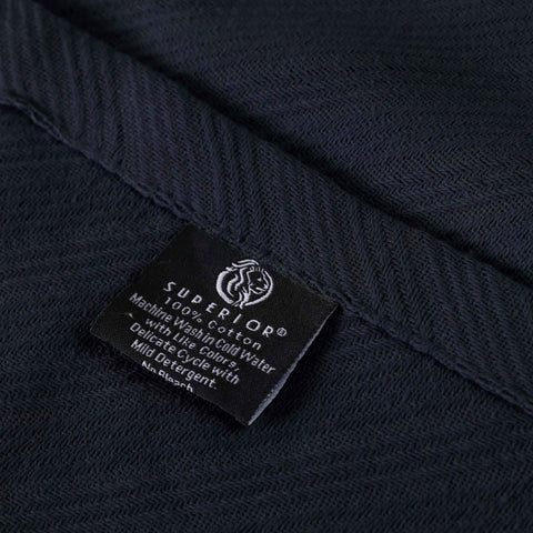 Milan Cotton Textured Jacquard Striped Lightweight Woven Blanket
