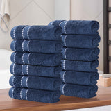 Niles Egyptian Giza Cotton Plush Absorbent Face Towel Washcloth Set of 12