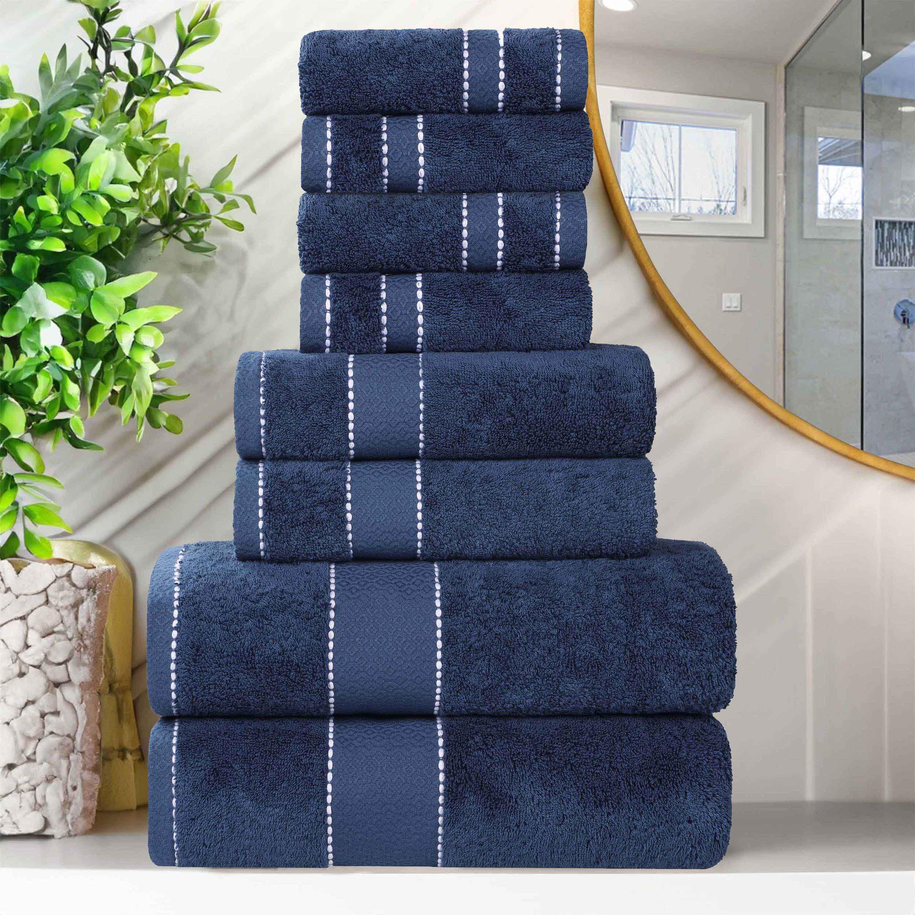 Niles Egyptian Giza Cotton Plush Heavyweight Soft 8 Piece Towel Set