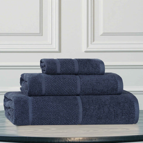 Mile Smart Twist Viscose Cotton Blend Solid 3 Piece Towel Set