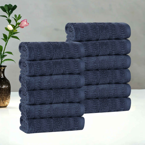 Mika Smart Twist Viscose Cotton Blend Face Towels Washcloths Set of 12