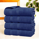 Zero Twist Cotton Medium Weight Bath Towel Set of 4